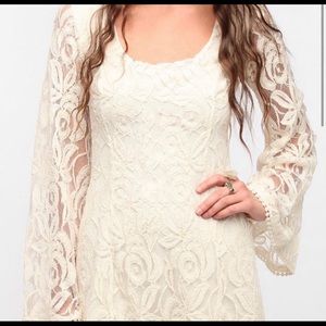 Staring at Stars Long Sleeve Cream Dress